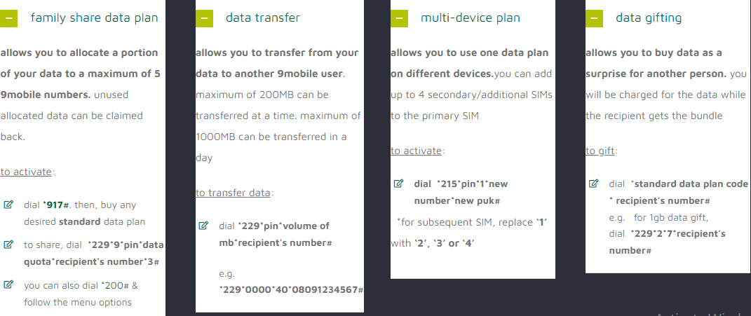 4 ways to Share Data On 9Mobile Network