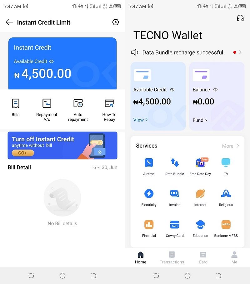 TECNO Wallet is a digital wallet for TECNO mobile phone owners.